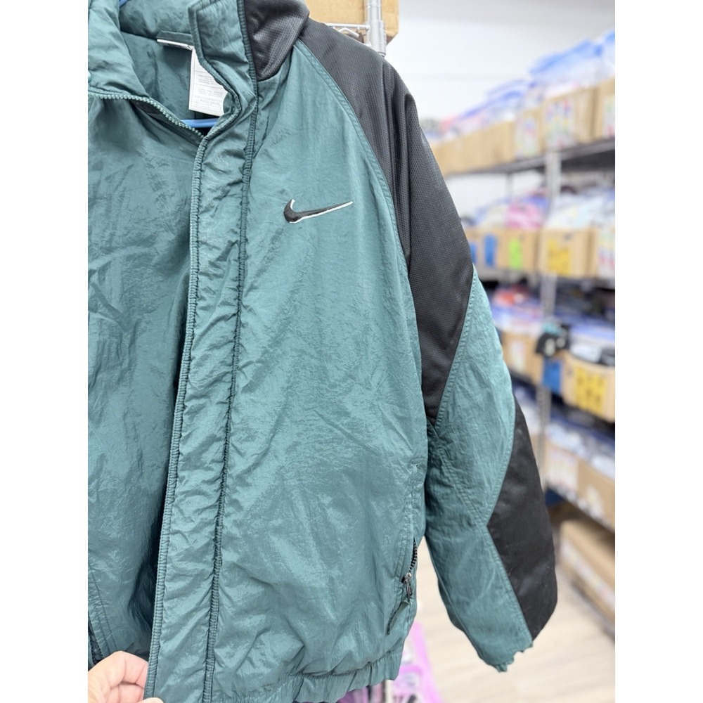 Vintage Nike Jacket Green Mens Large 1990s Nike Vtg Winter Jacket